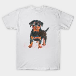 Cute Rottie Dog Like Kids Drawings T-Shirt